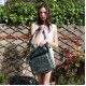 Satchel Single Buckle Charcoal Leather